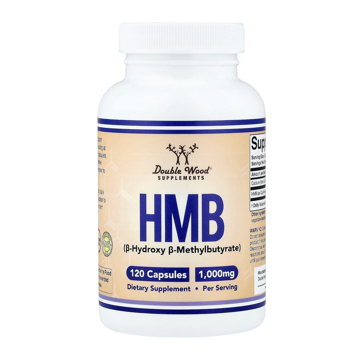 Double Wood Supplements HMB – 1000mg, 120 Capsules