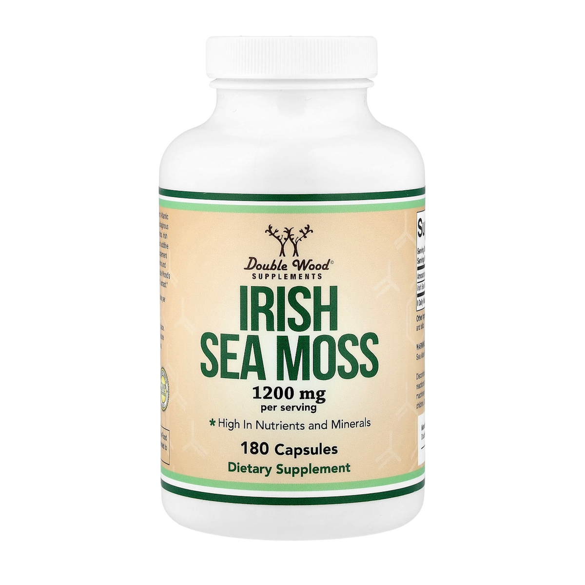 Double Wood Supplements Irish Sea Moss – 1200mg, 180 Capsules