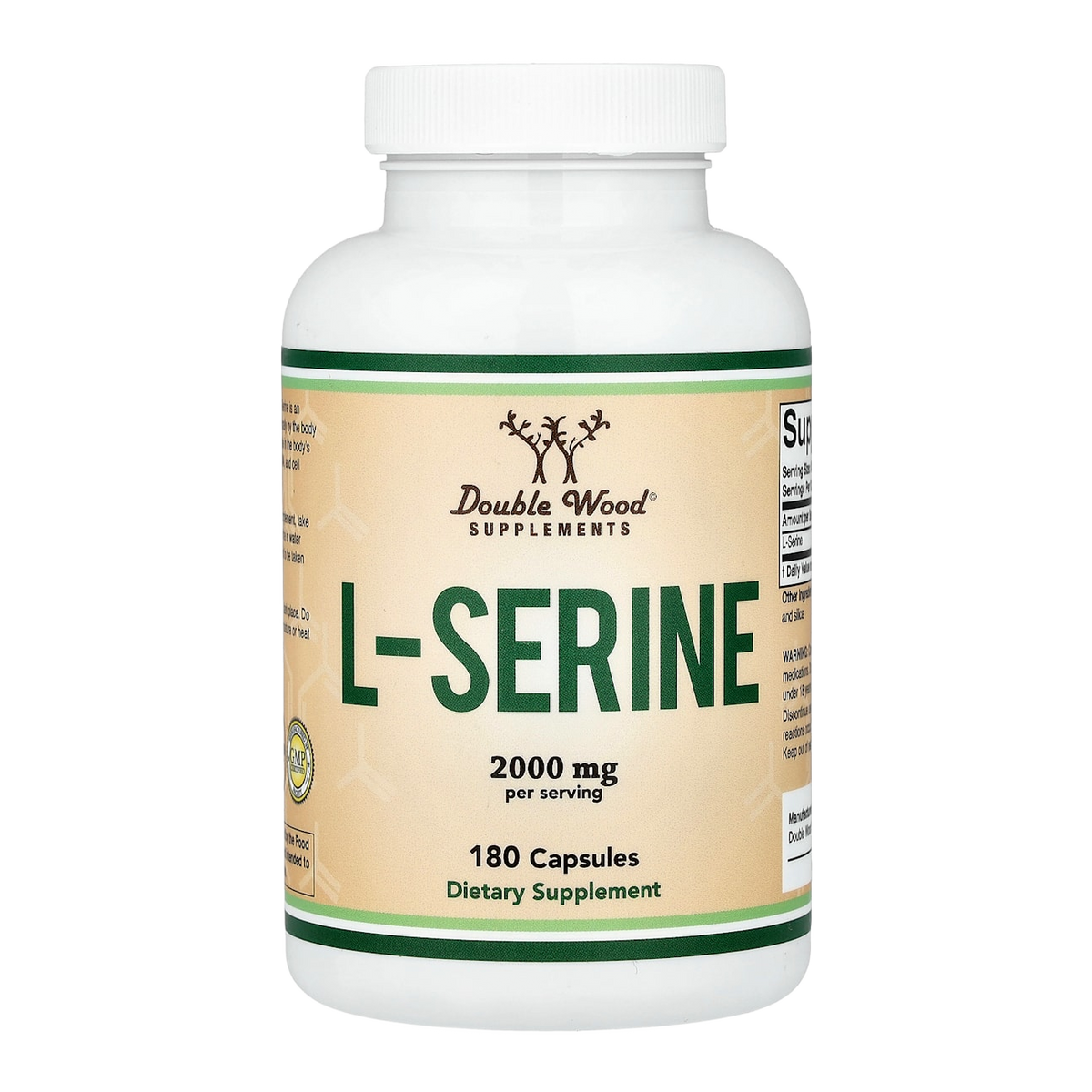 Double Wood Supplements L-Serine – 2000mg, 180 Capsules