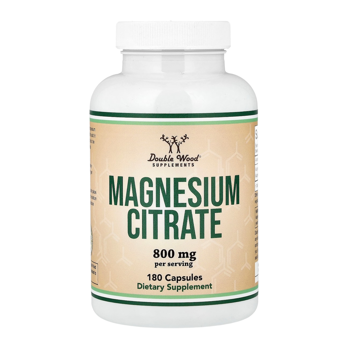 Double Wood Supplements Magnesium Citrate – 800mg, 180 Capsules