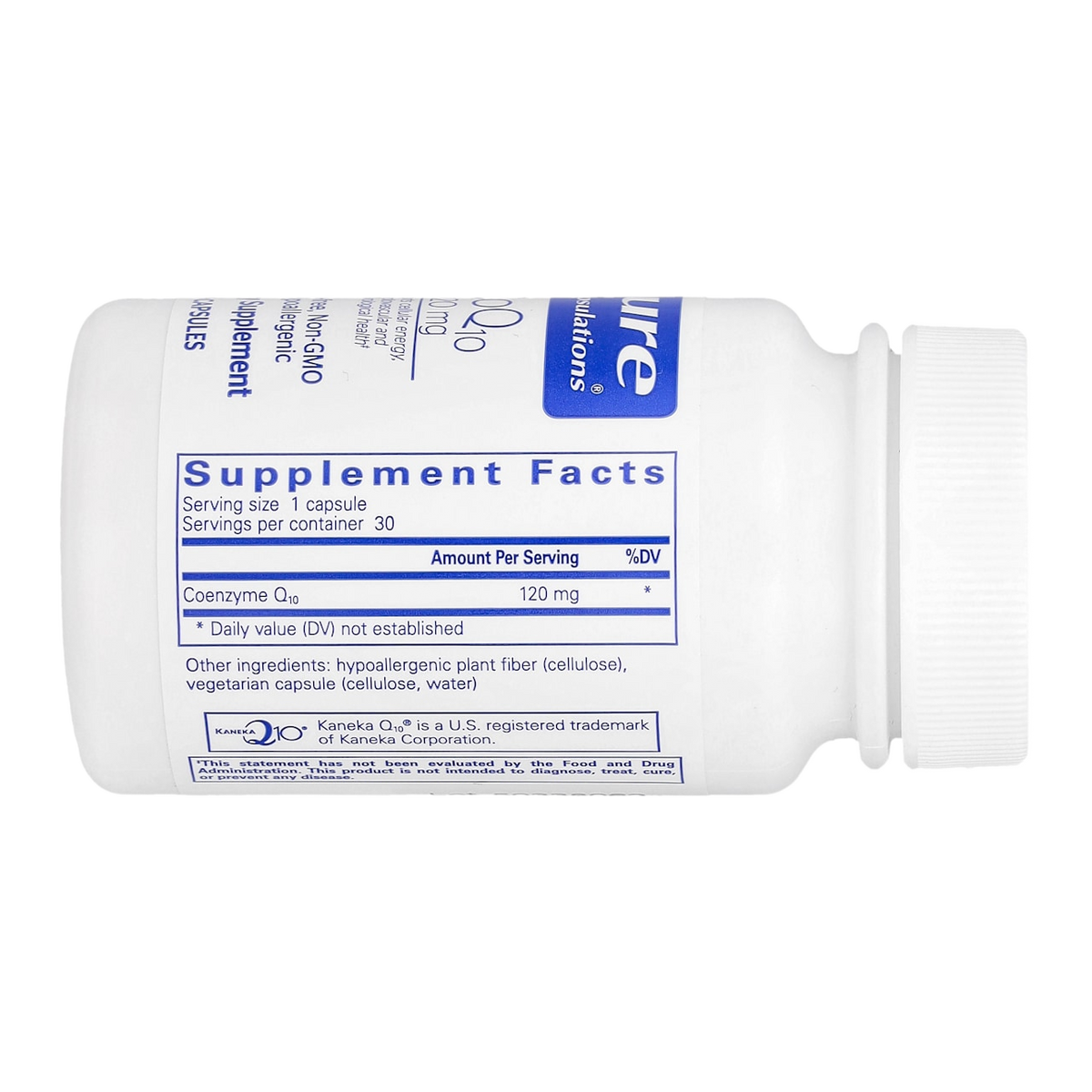 Pure Encapsulations CoQ10 – 120mg, 30 Capsules supplement facts