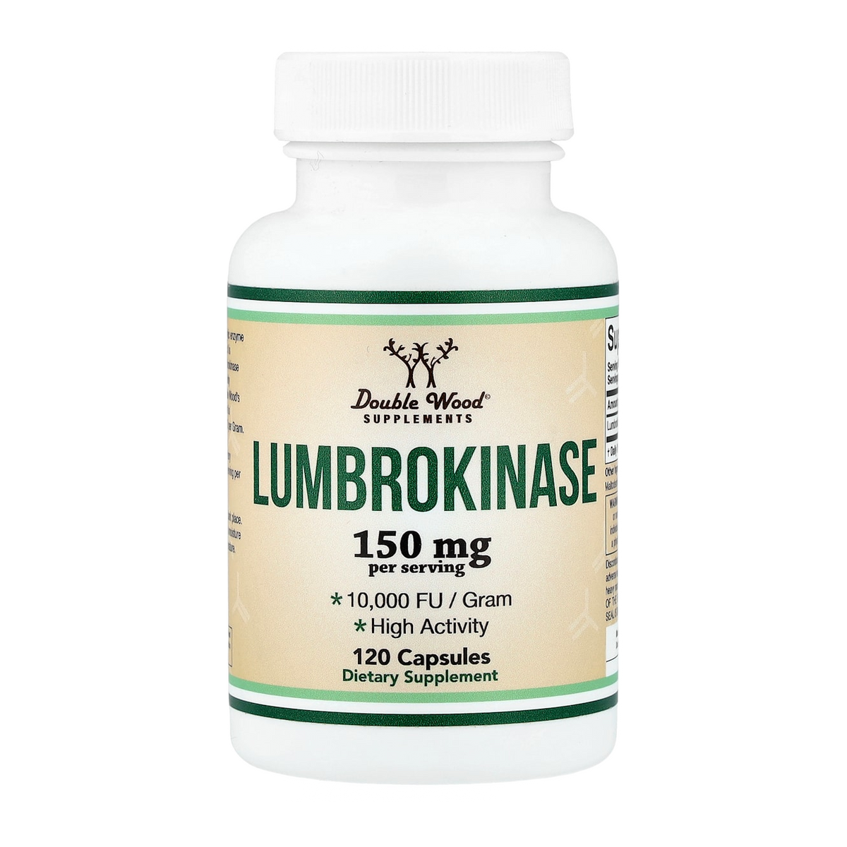 Double Wood Supplements Lumbrokinase – 150mg, 120 Capsules