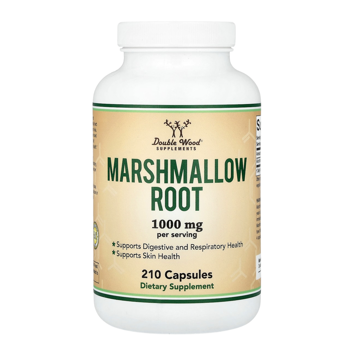 Double Wood Supplements Marshmallow – 1000mg, 210 Capsules