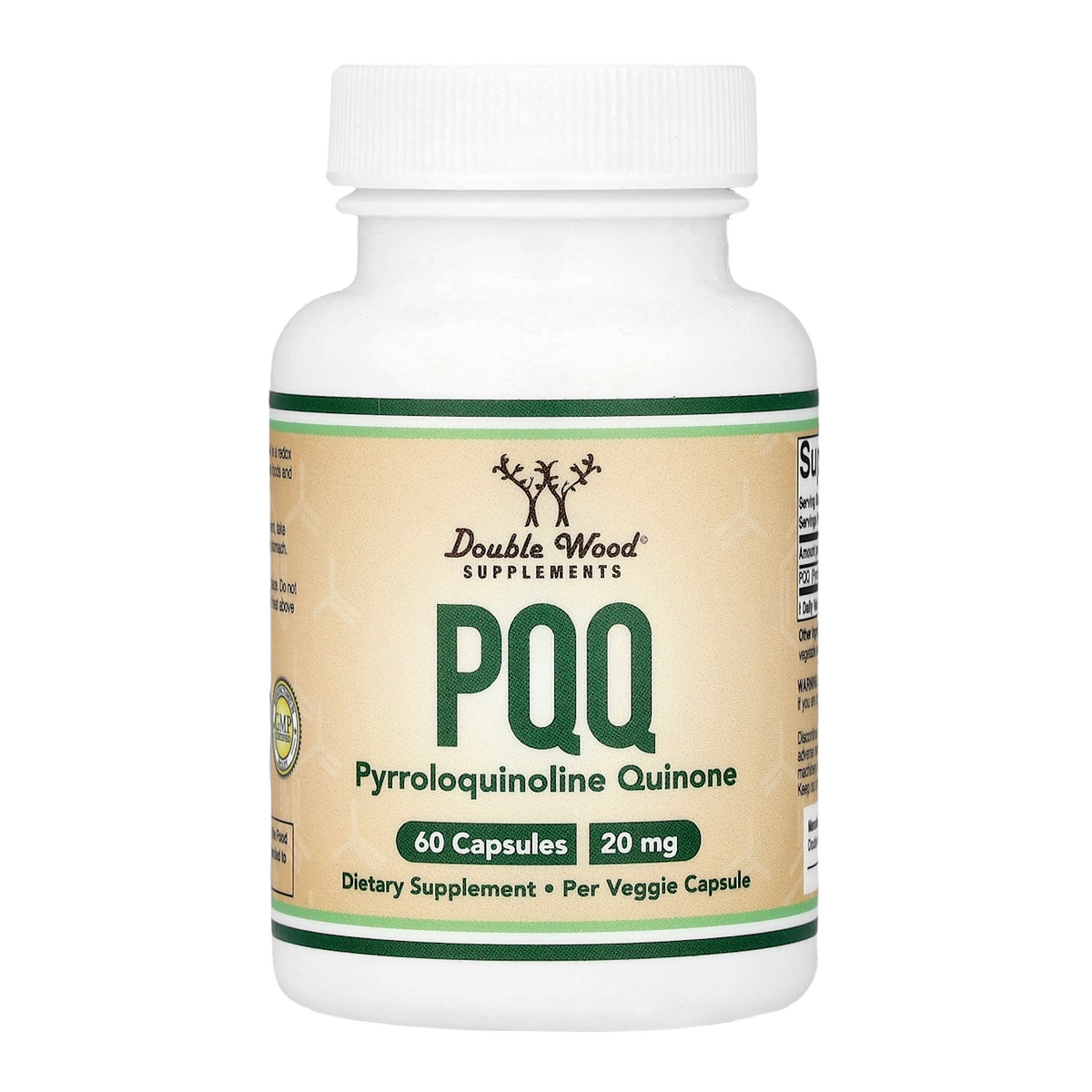 Double Wood Supplements PQQ – 20mg, 60 Capsules