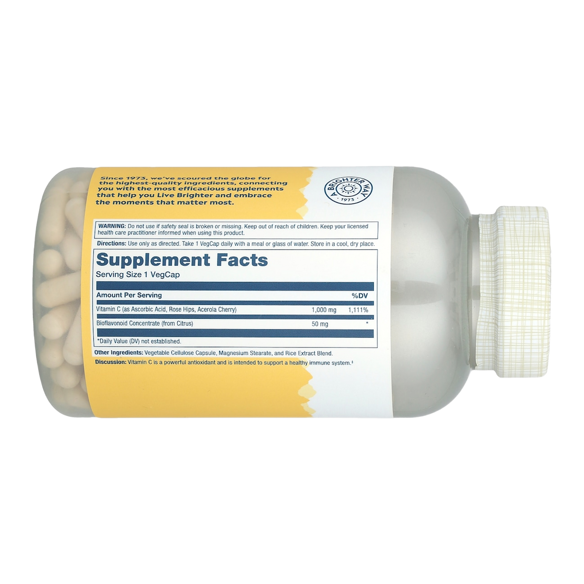 Solaray Vitamin C – 1000mg, 250 Capsules supplement facts