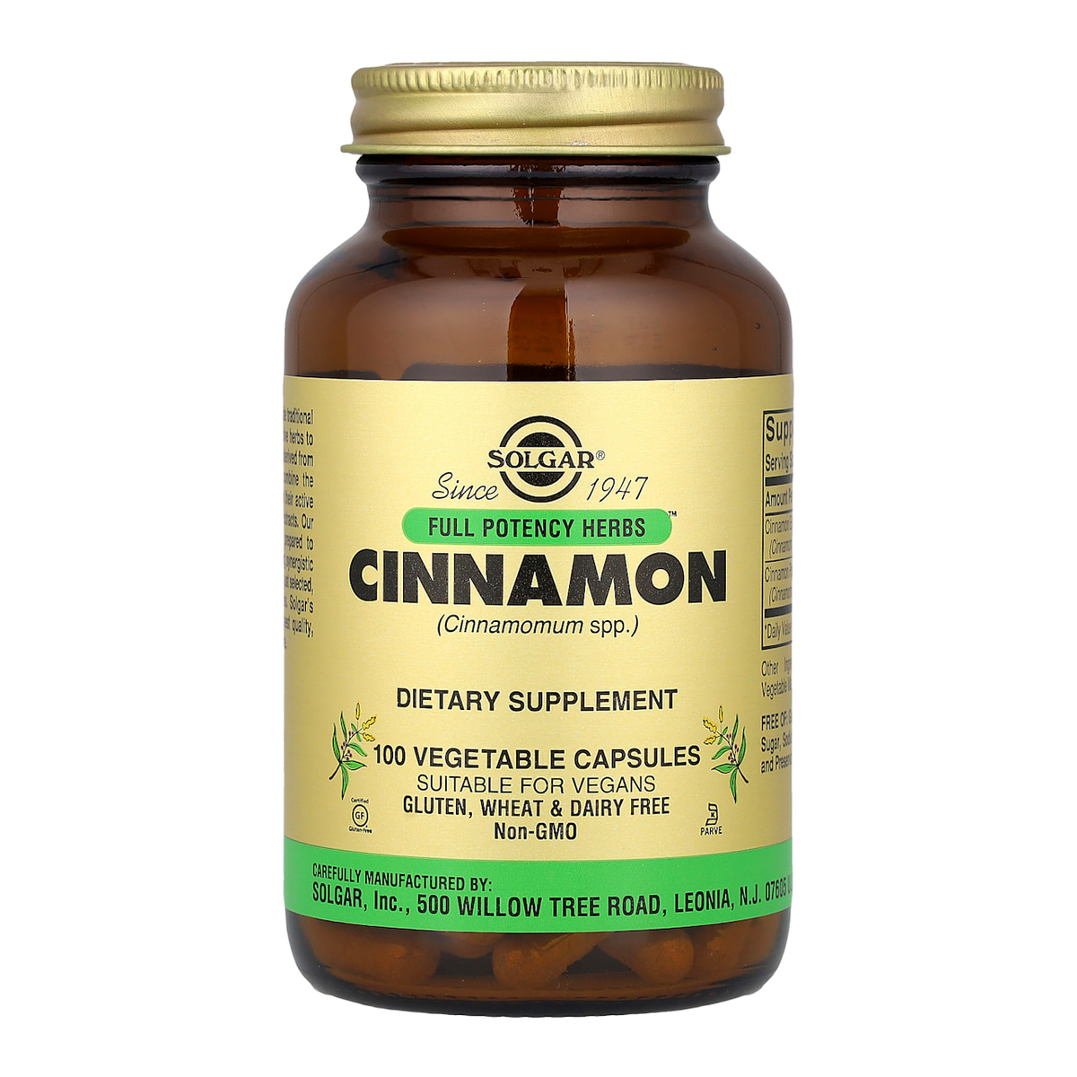 Solgar Cinnamon – 100 Capsules