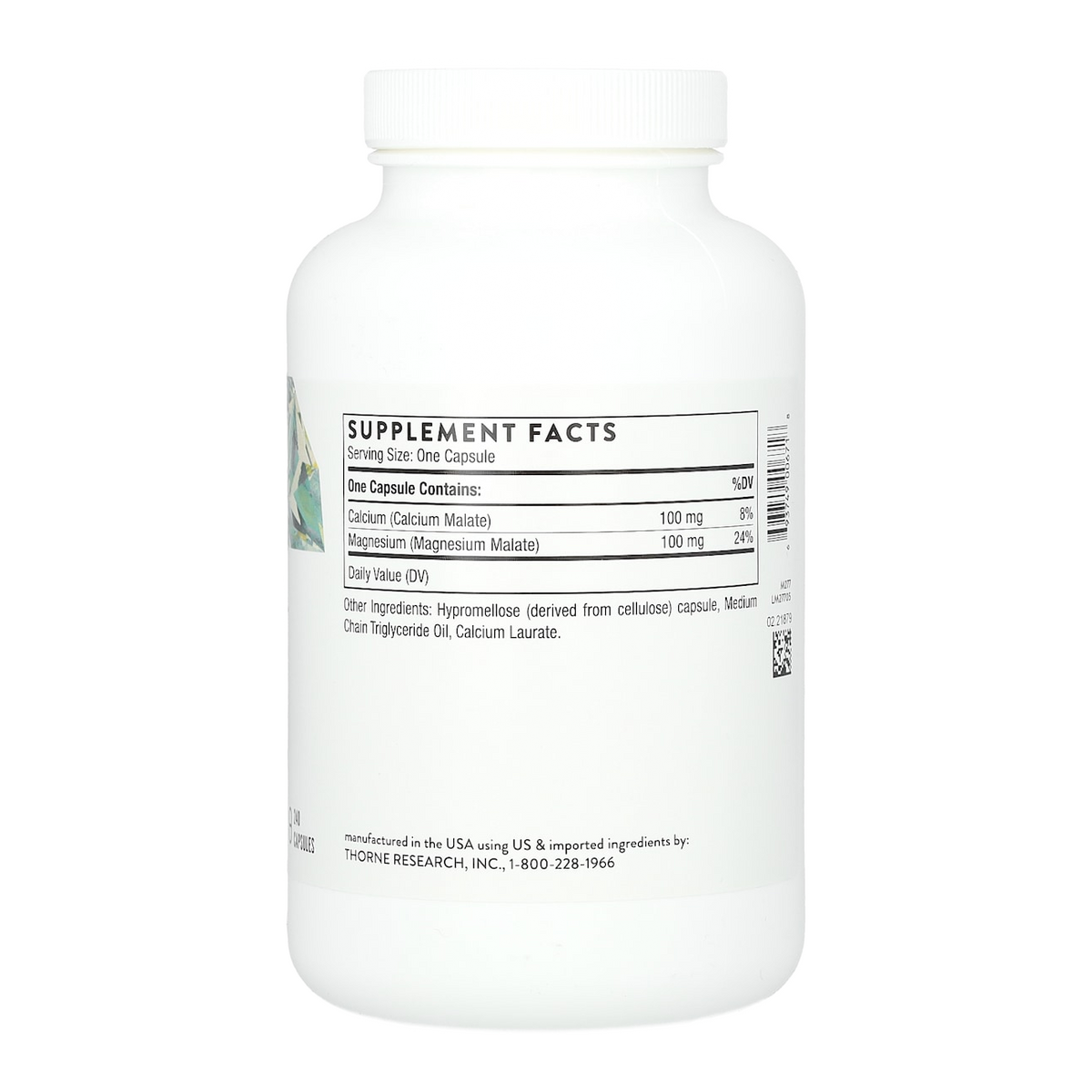 Thorne Calcium-Magnesium Malate – 240 Capsules supplement facts