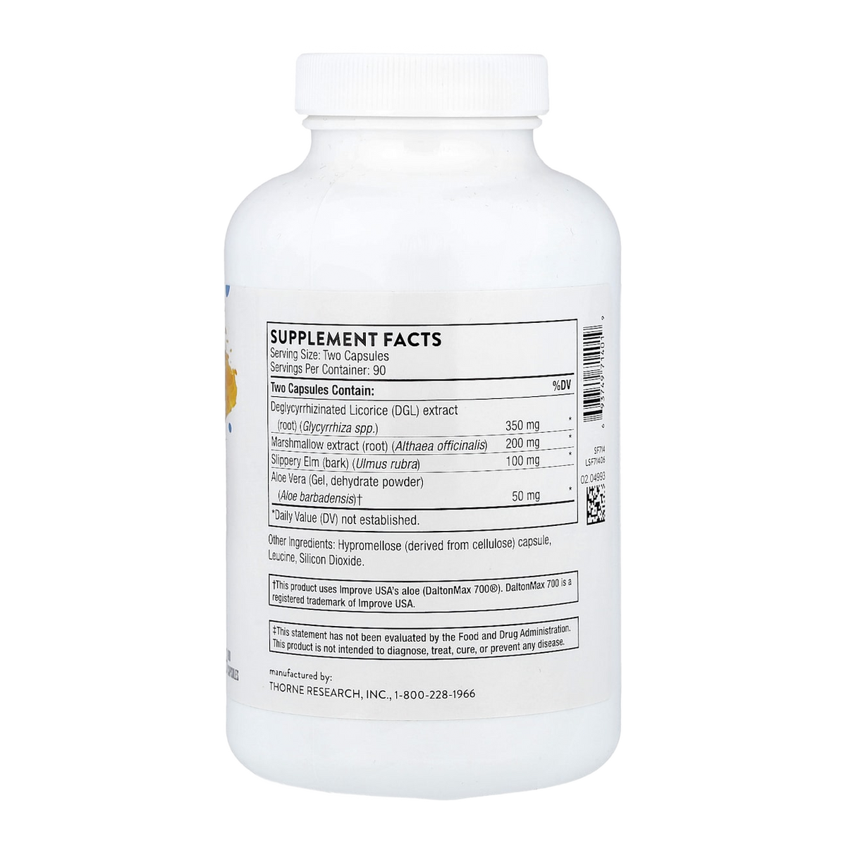 Thorne GI Relief – 180 Capsules supplement facts