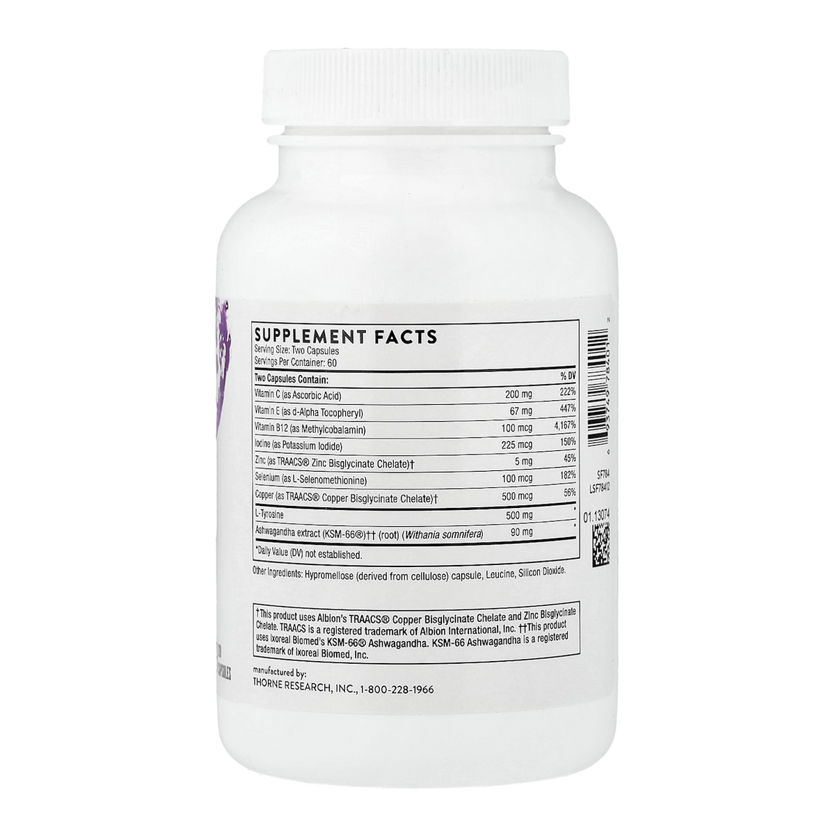 Thorne Thyrocsin – 120 Capsules supplement facts