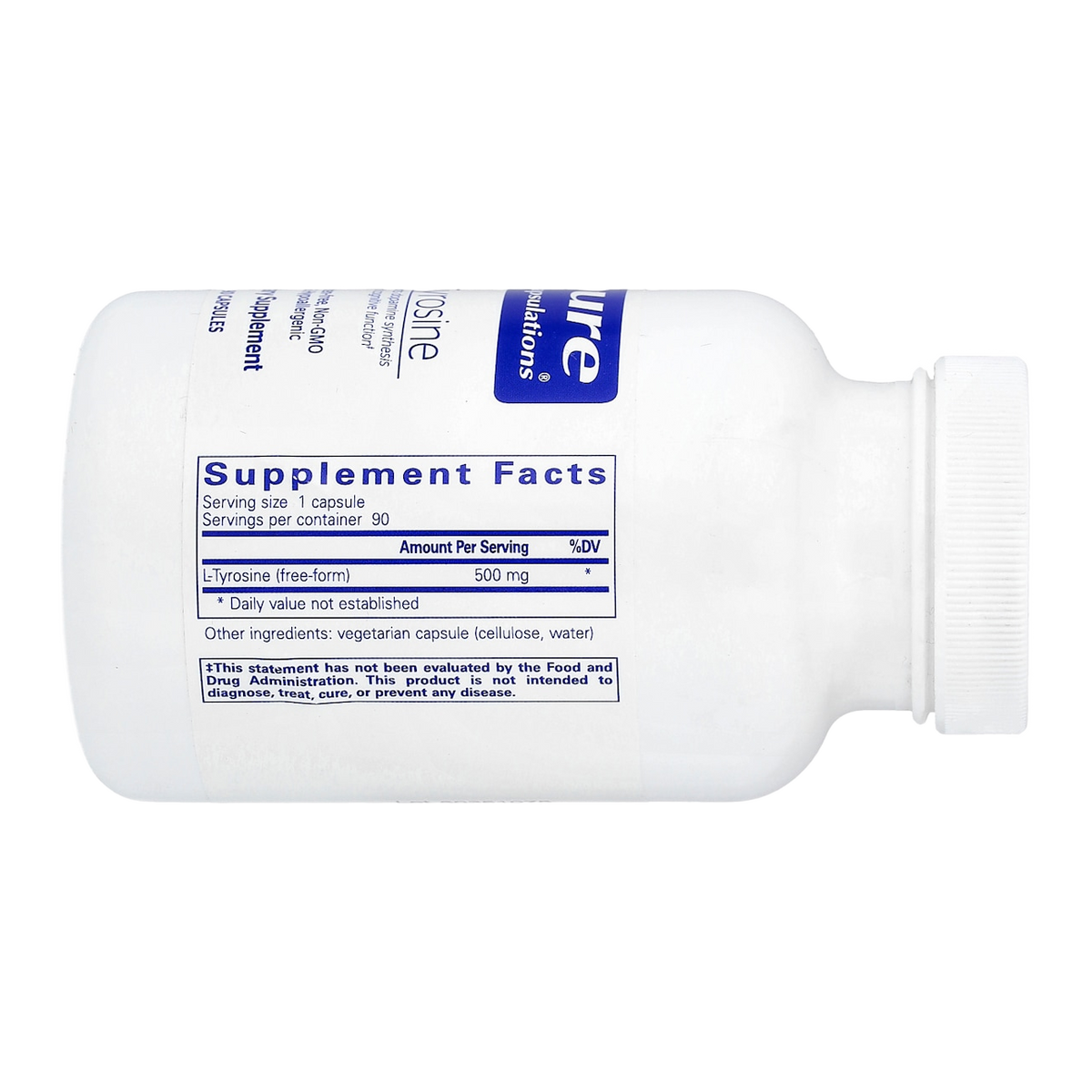 Pure Encapsulations L-Tyrosine – 500mg, 90 Capsules supplement facts