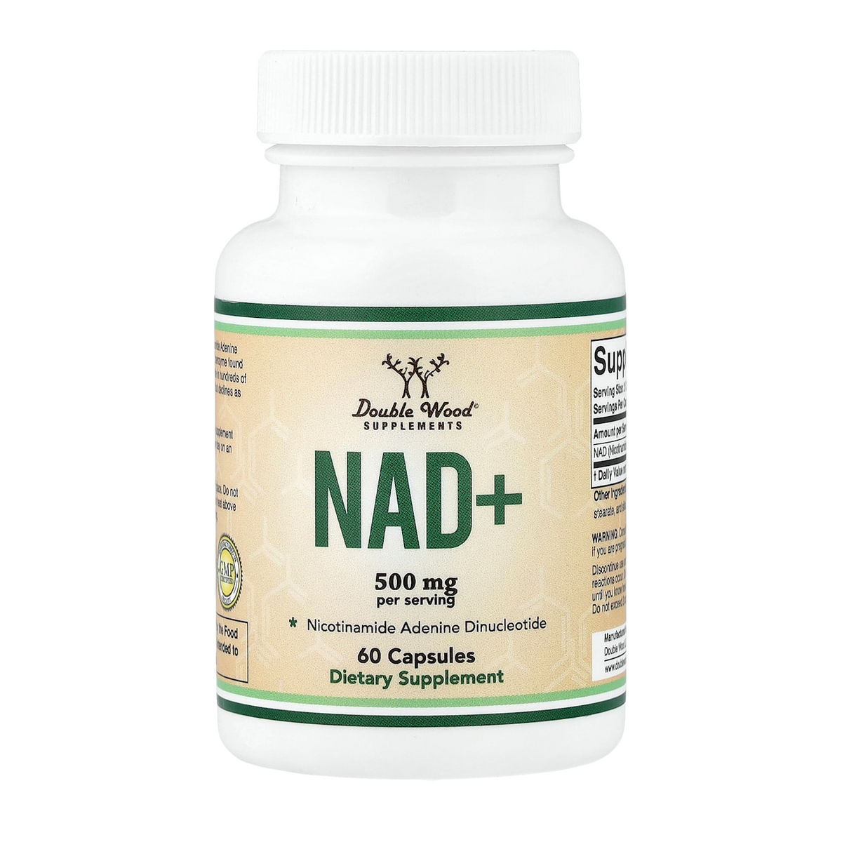 Double Wood Supplements NAD+ – 500mg, 60 Capsules