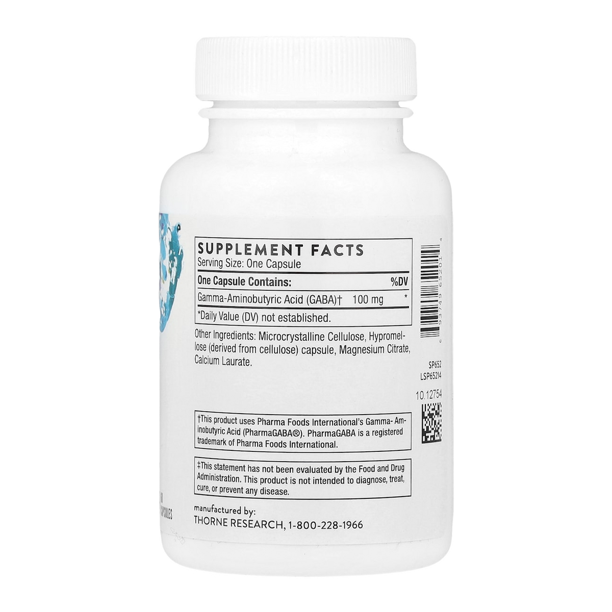 Thorne GABA – 100mg, 60 Capsules supplement facts