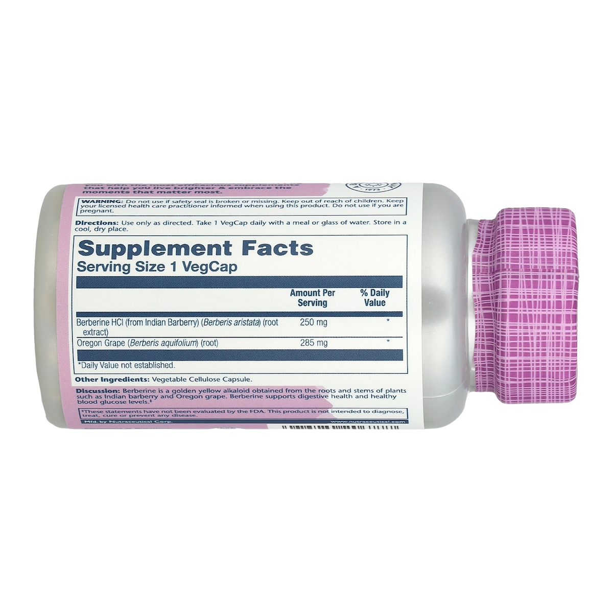 Solaray Berberine – 500mg, 100 Capsules supplement facts
