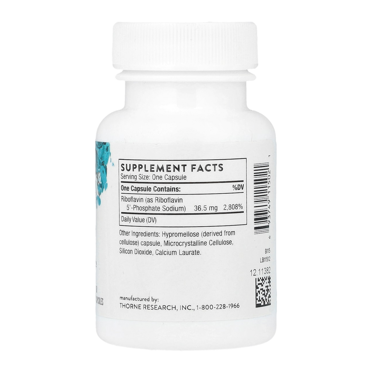 Thorne Riboflavin 5'-Phosphate – 36.5mg, 60 Capsules supplement facts