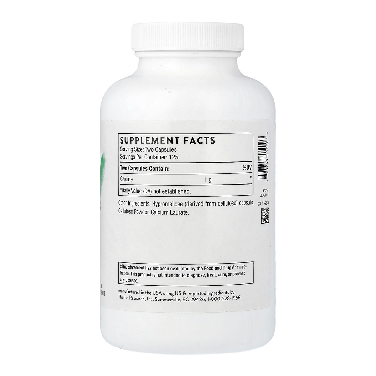 Thorne Glycine – 250 Capsules supplement facts