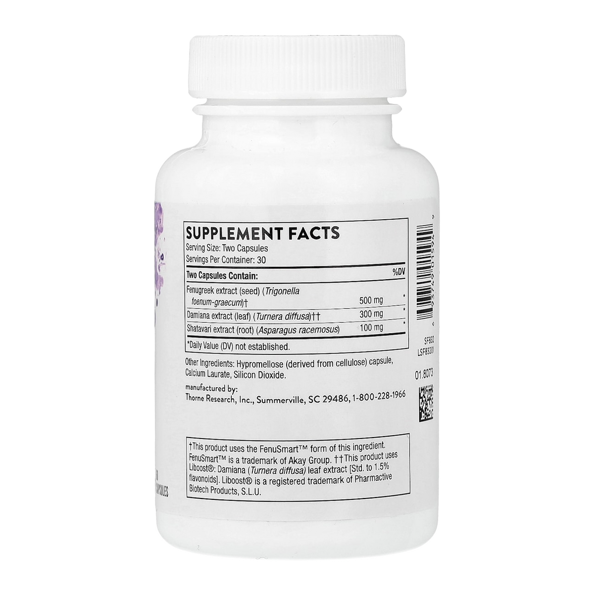 Thorne Women's Libido Boost – 60 Capsules supplement facts