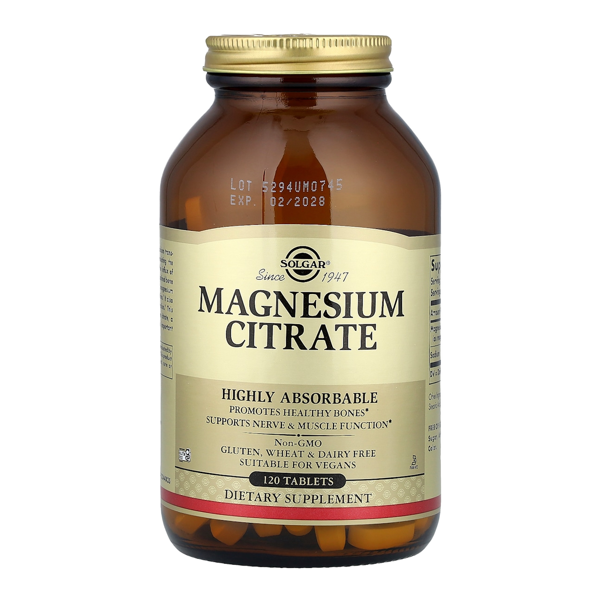 Solgar Magnesium Citrate – 120 Tablets