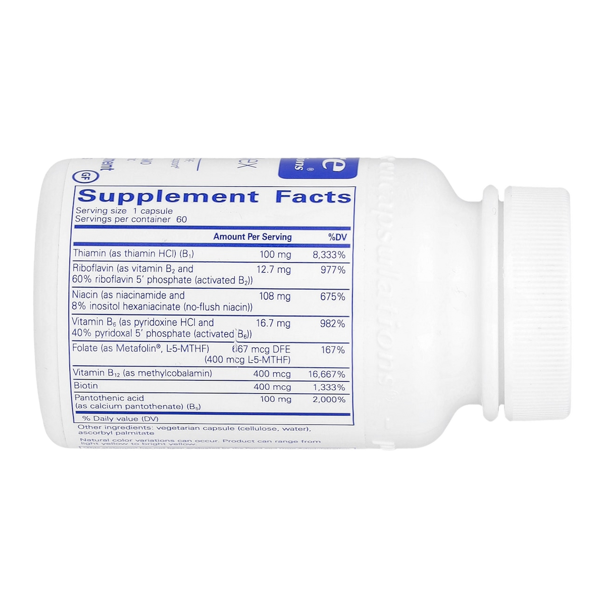 Pure Encapsulations B-Complex – 60 Capsules supplement facts