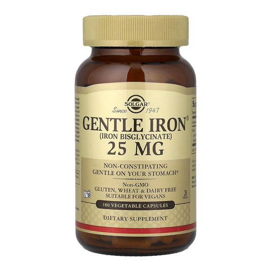 Solgar Gentle Iron Bisglycinate – 25mg, 180 Capsules