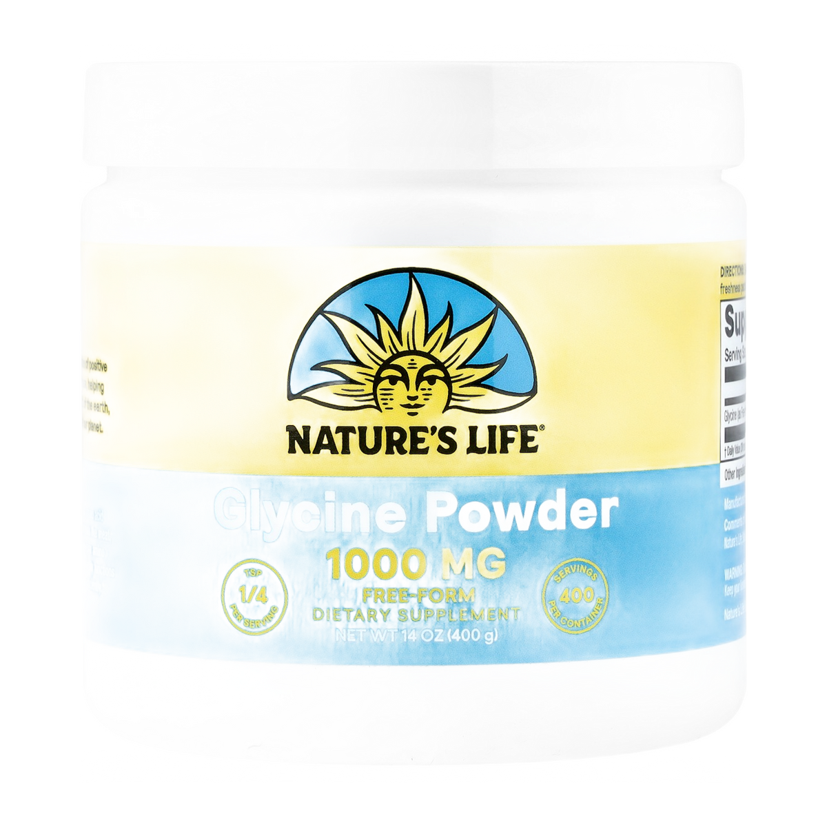 Nature's Life Glycine Powder – 1000mg, 400 Servings