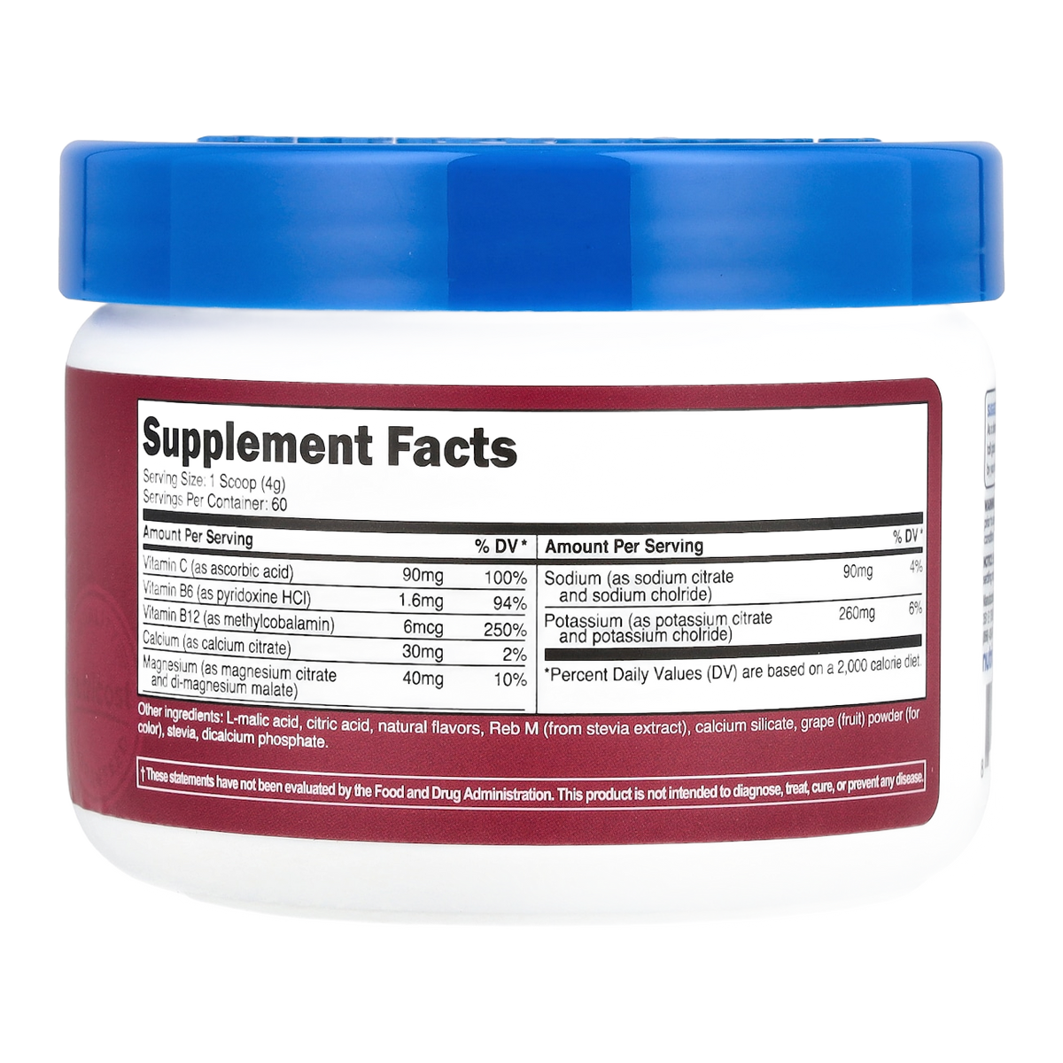 Nutricost Electrolytes Powder – 60 Servings supplement facts