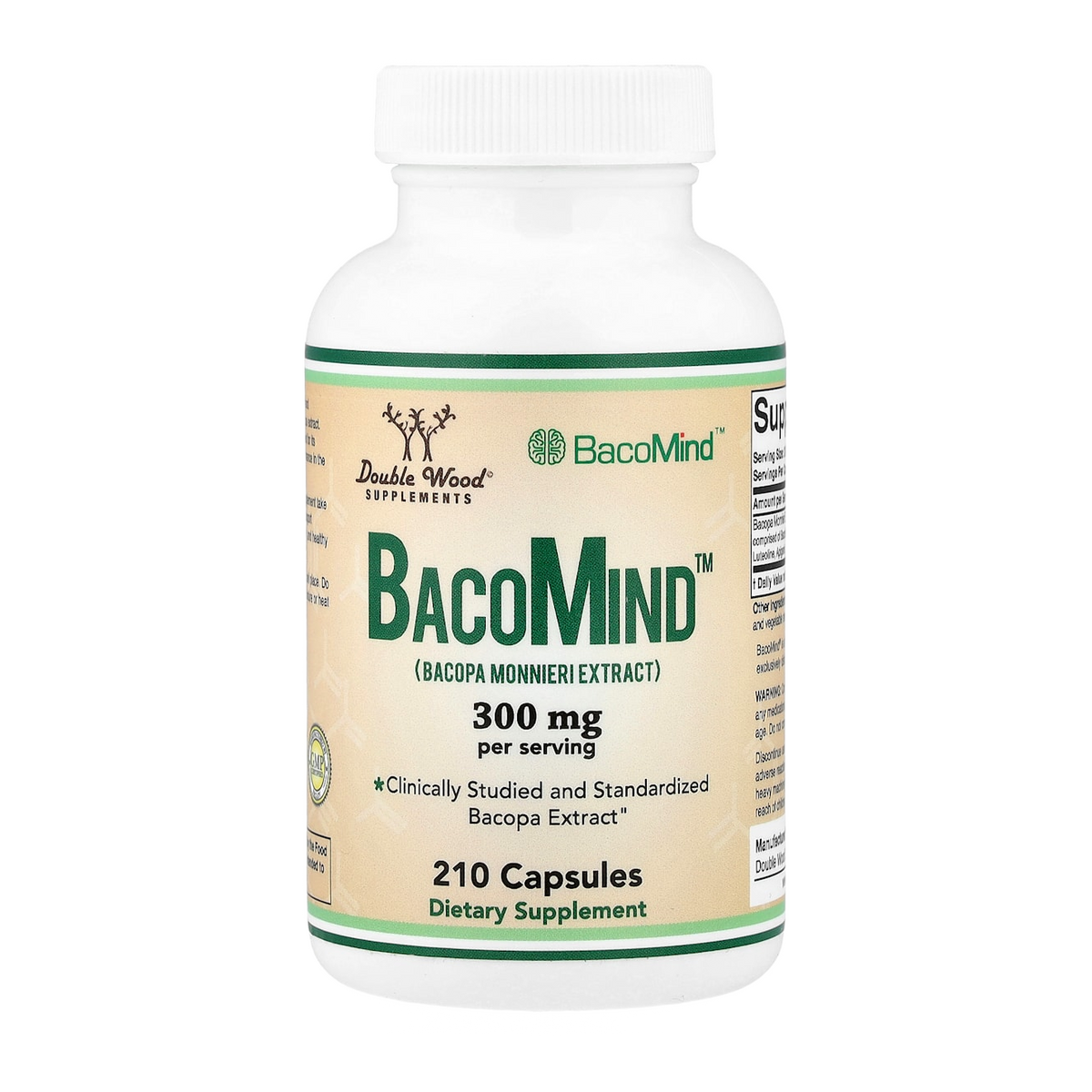 Double Wood Supplements Bacopa Monnieri – 300mg, 210 Capsules