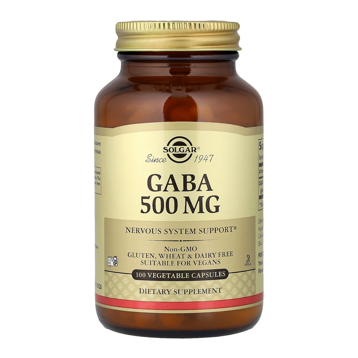 Solgar GABA – 500mg, 100 Capsules