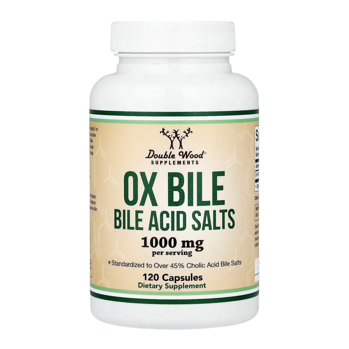 Double Wood Supplements Ox Bile – 1000mg, 120 Capsules