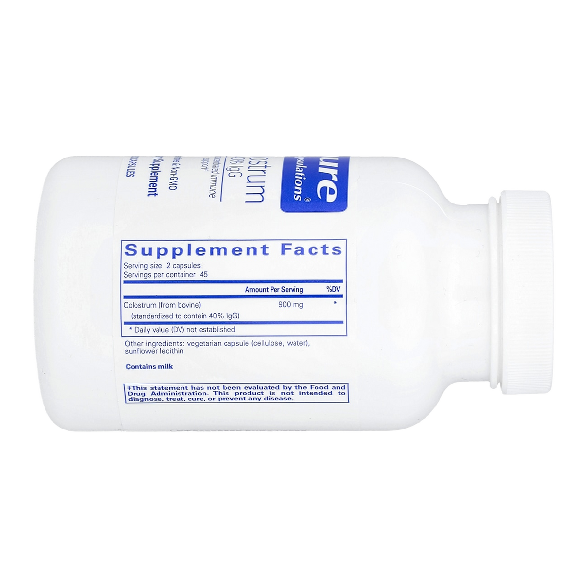 Pure Encapsulations Colostrum – 90 Capsules supplement facts