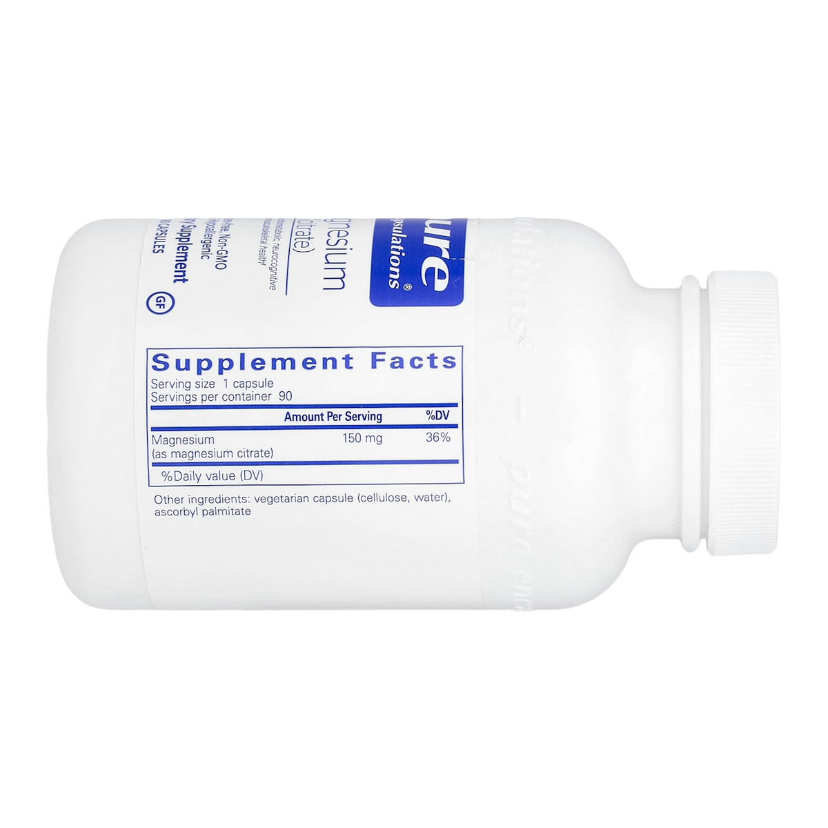 Pure Encapsulations Magnesium Citrate – 150mg, 90 Capsules supplement facts