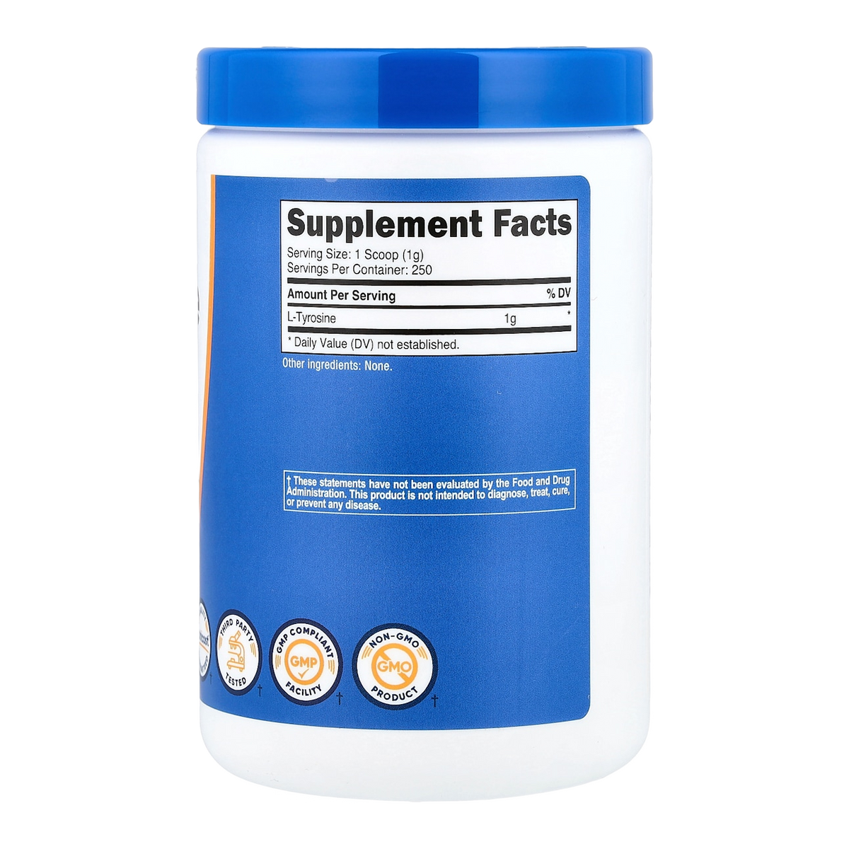 Nutricost L-Tyrosine Powder – 1000mg, 250 Servings supplement facts