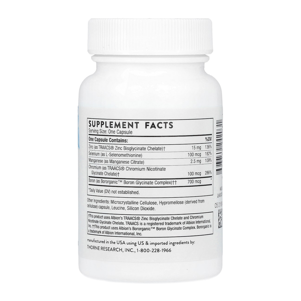 Thorne Trace Minerals – 90 Capsules supplement facts