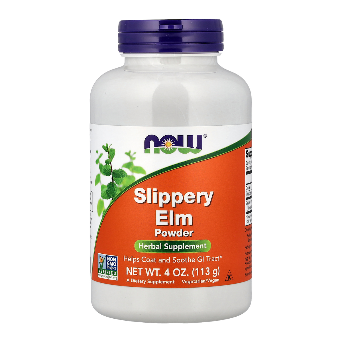 NOW Foods Slippery Elm Powder – 1800mg, 63 Servings