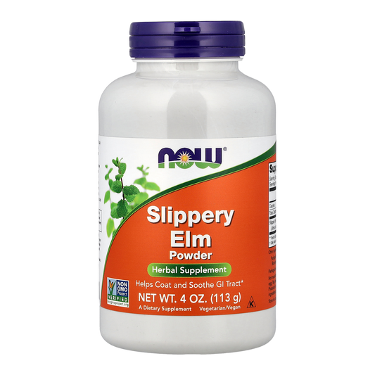 NOW Foods Slippery Elm Powder – 1800mg, 63 Servings