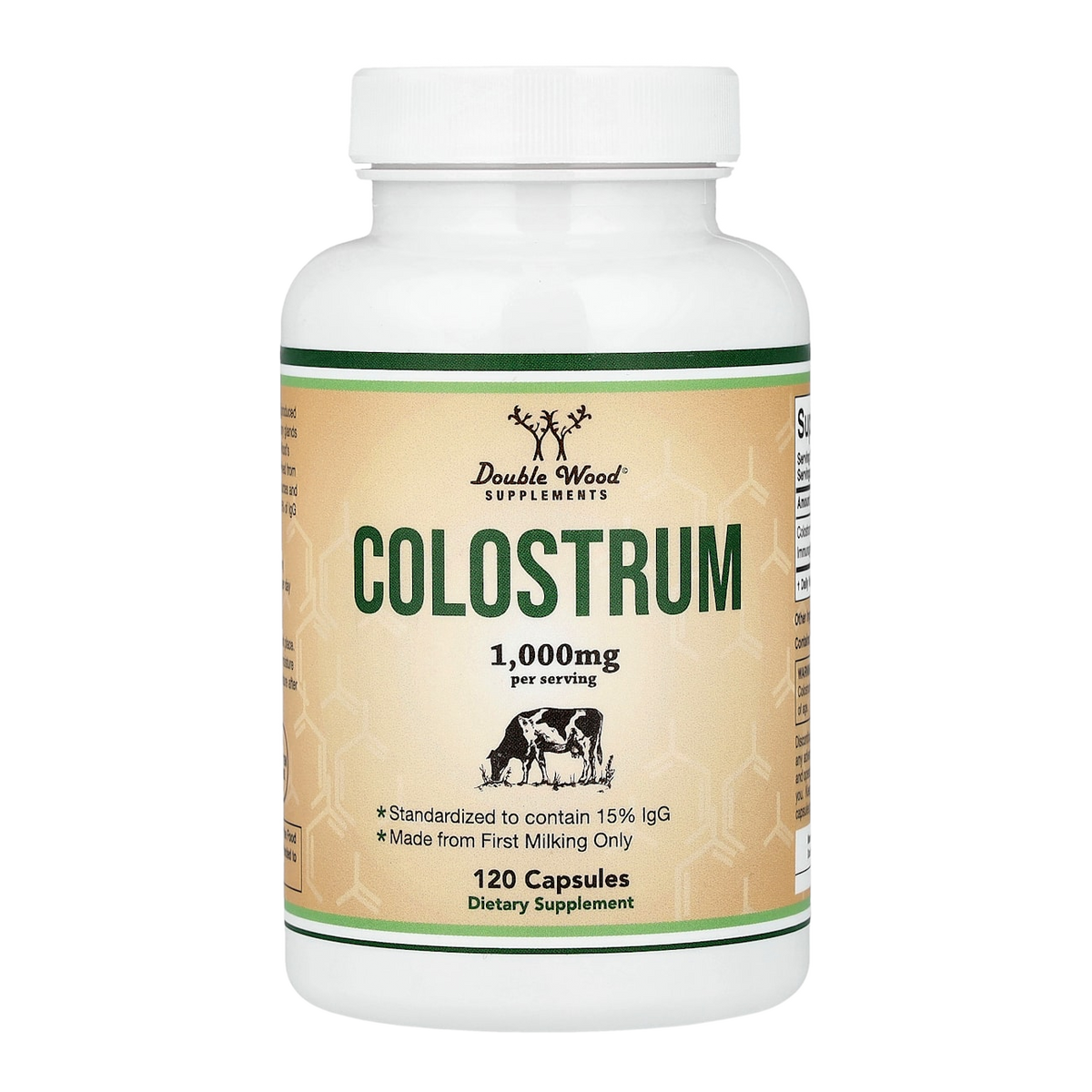 Double Wood Supplements Colostrum – 1000mg, 120 Capsules