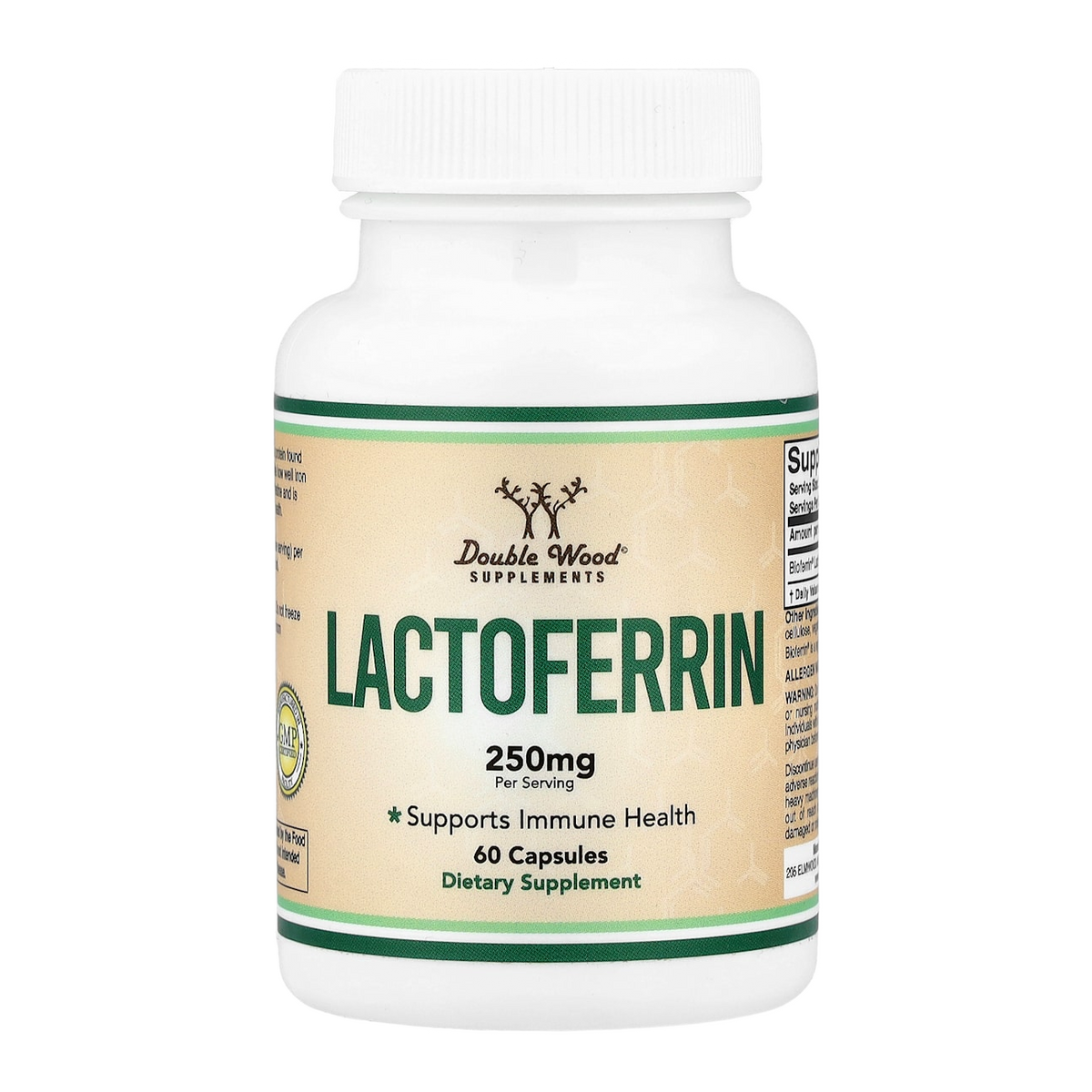 Double Wood Supplements Lactoferrin – 250mg, 60 Capsules