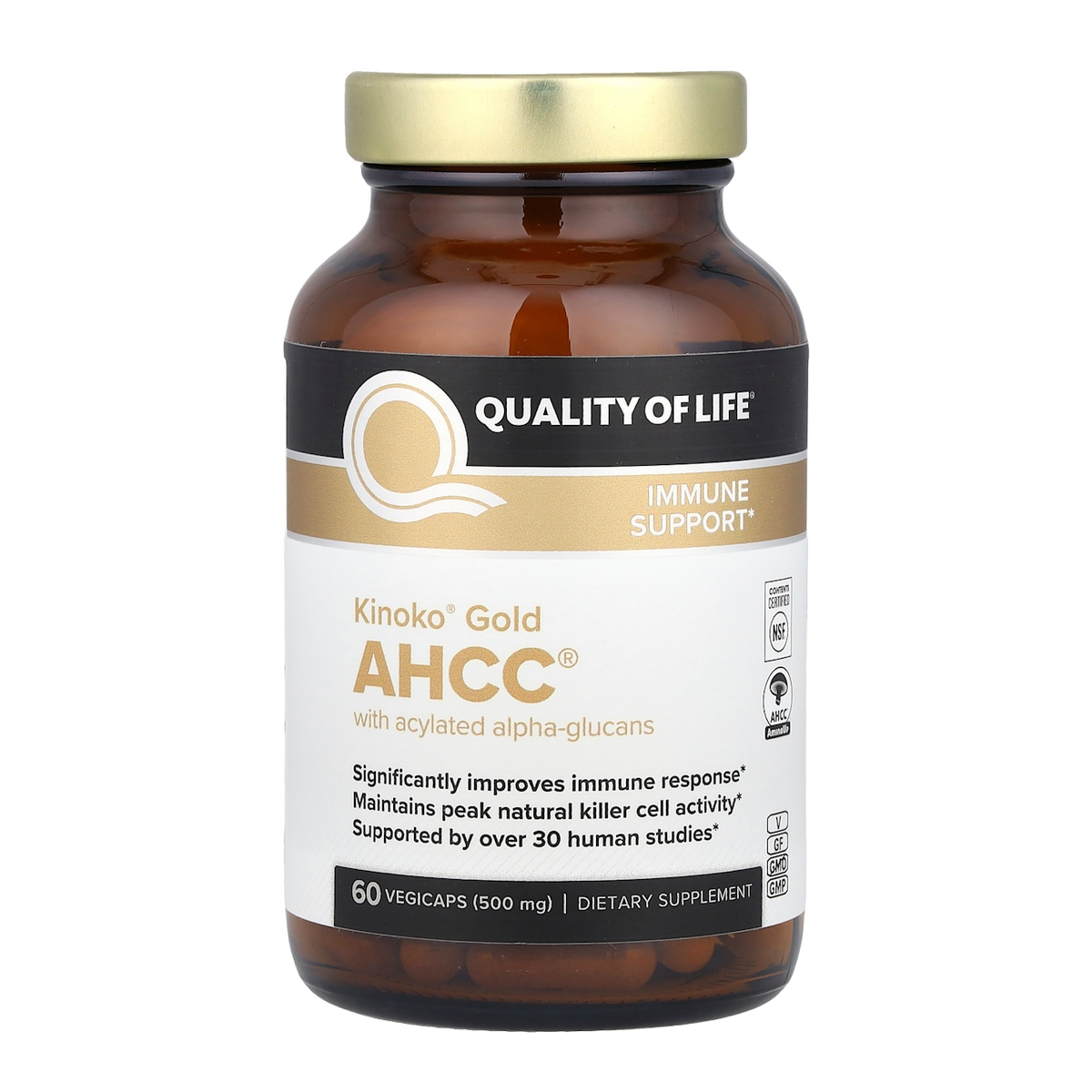 Quality Of Life AHCC – 500mg, 60 Capsules
