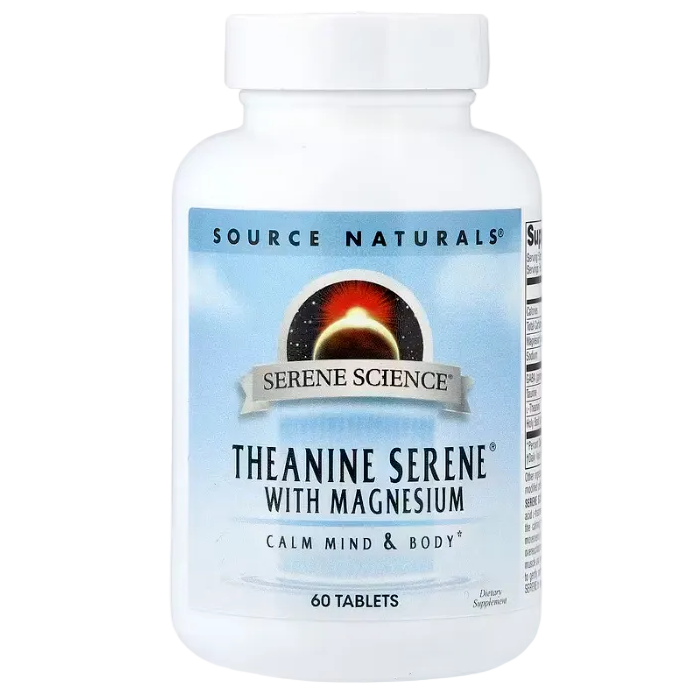 Source Naturals Serene Science® Theanine Serene® with Magnesium – 60 Tablets | Stress Relief, Calm Focus & Relaxation Support