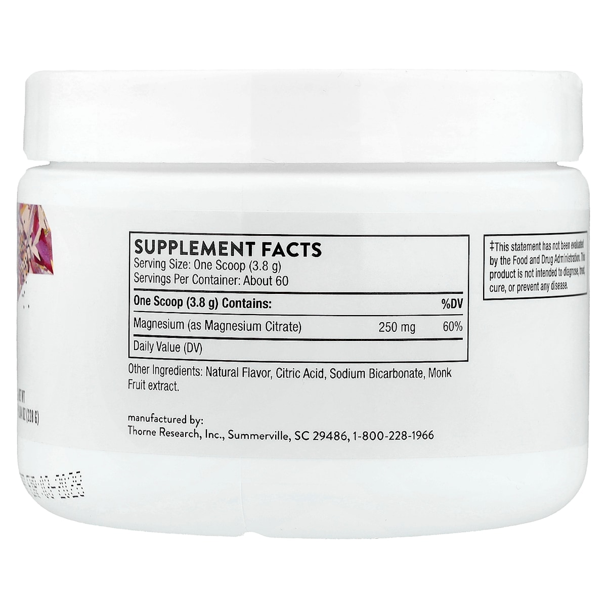 Supplement facts panel