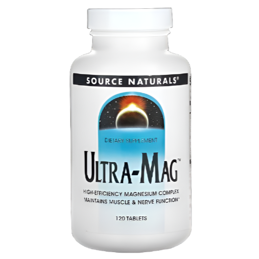 Source Naturals Ultra-Mag High-Efficiency Magnesium Complex,Maintains Muscle & Nerve Function, 120 Tablets