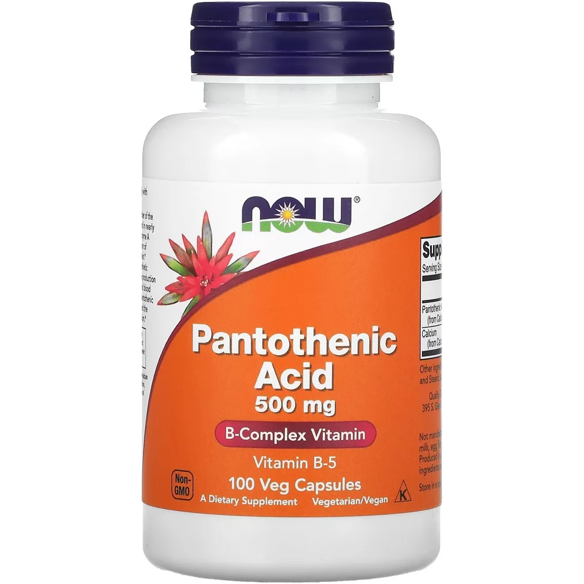 NOW Foods Pantothenic Acid (Vitamin B5) – 500mg, 100 Veg Capsules
