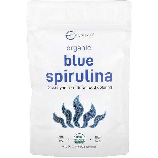 MicroIngredients Blue Spirulina Powder – 1000mg, 60 Servings