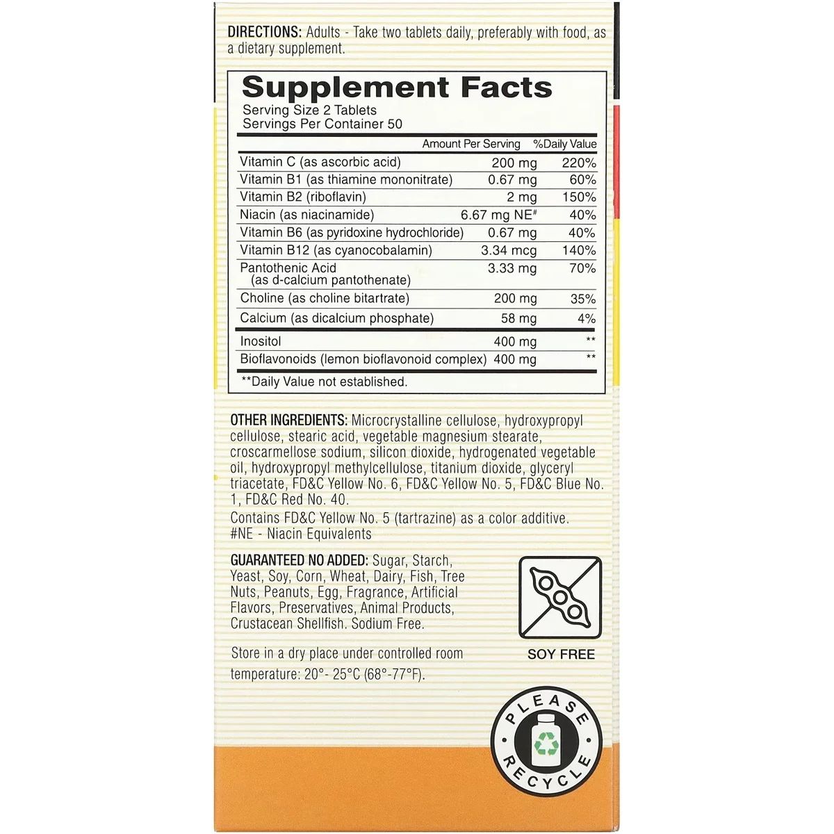 Supplement facts panel