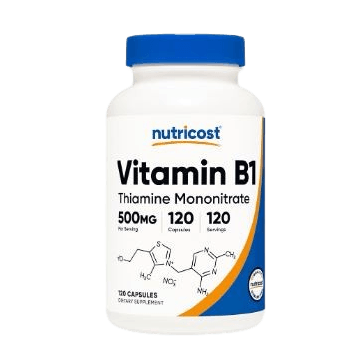 Nutricost Vitamin B1 (Thiamine) 500mg, 120 Capsules
