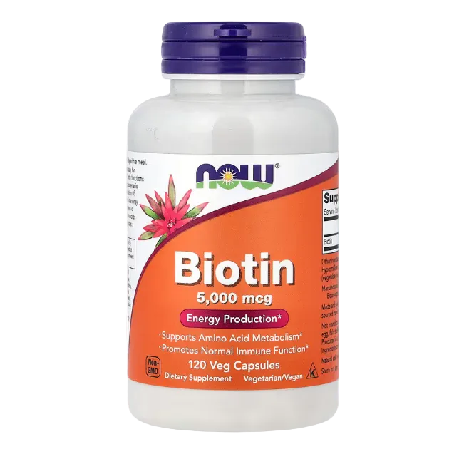 NOW Foods Biotin 5,000 mcg, 120 Veg Capsules