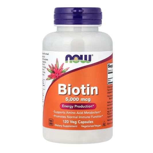 NOW Foods Biotin 5,000 mcg, 120 Veg Capsules