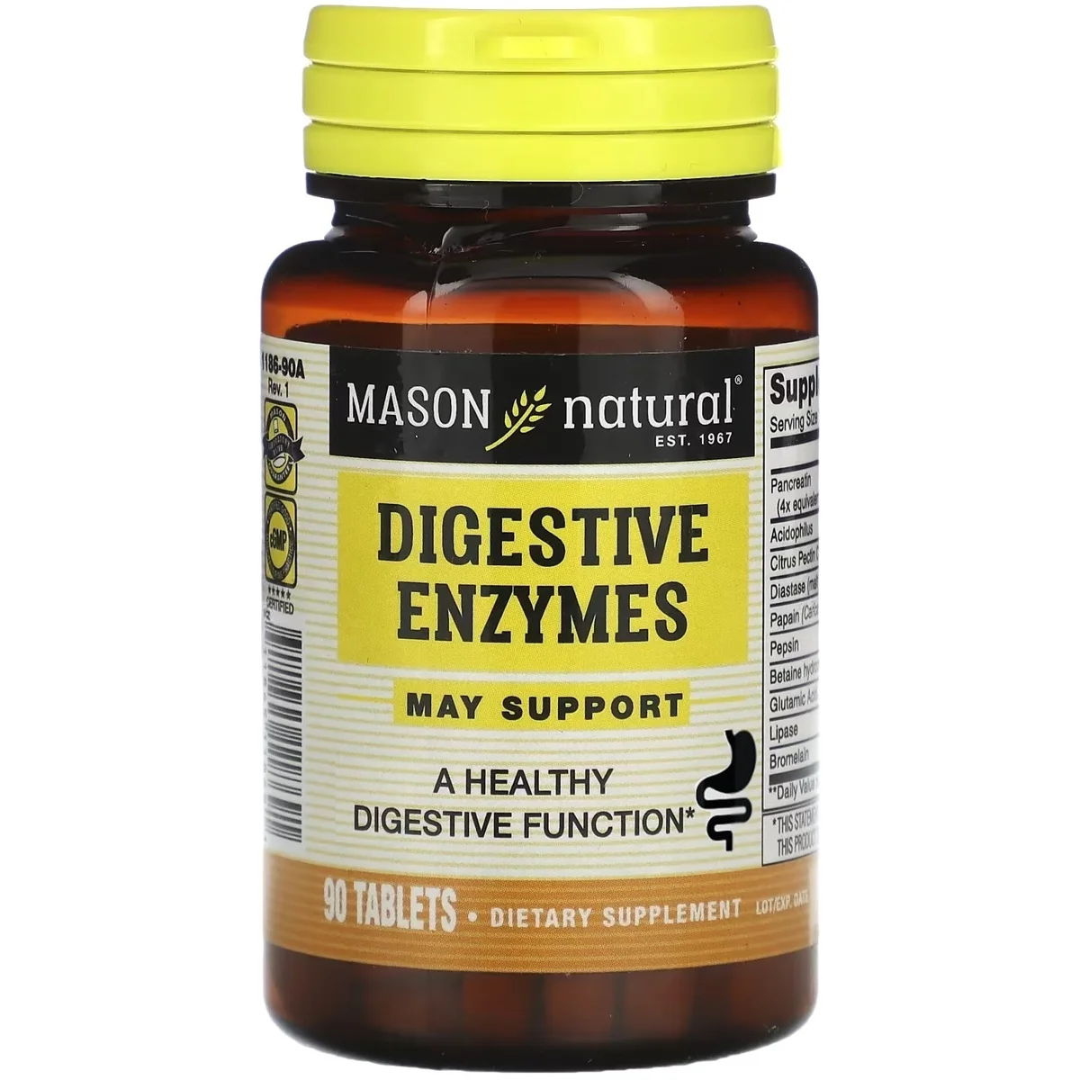 Mason Natural Digestive Enzymes – 90 Tablets