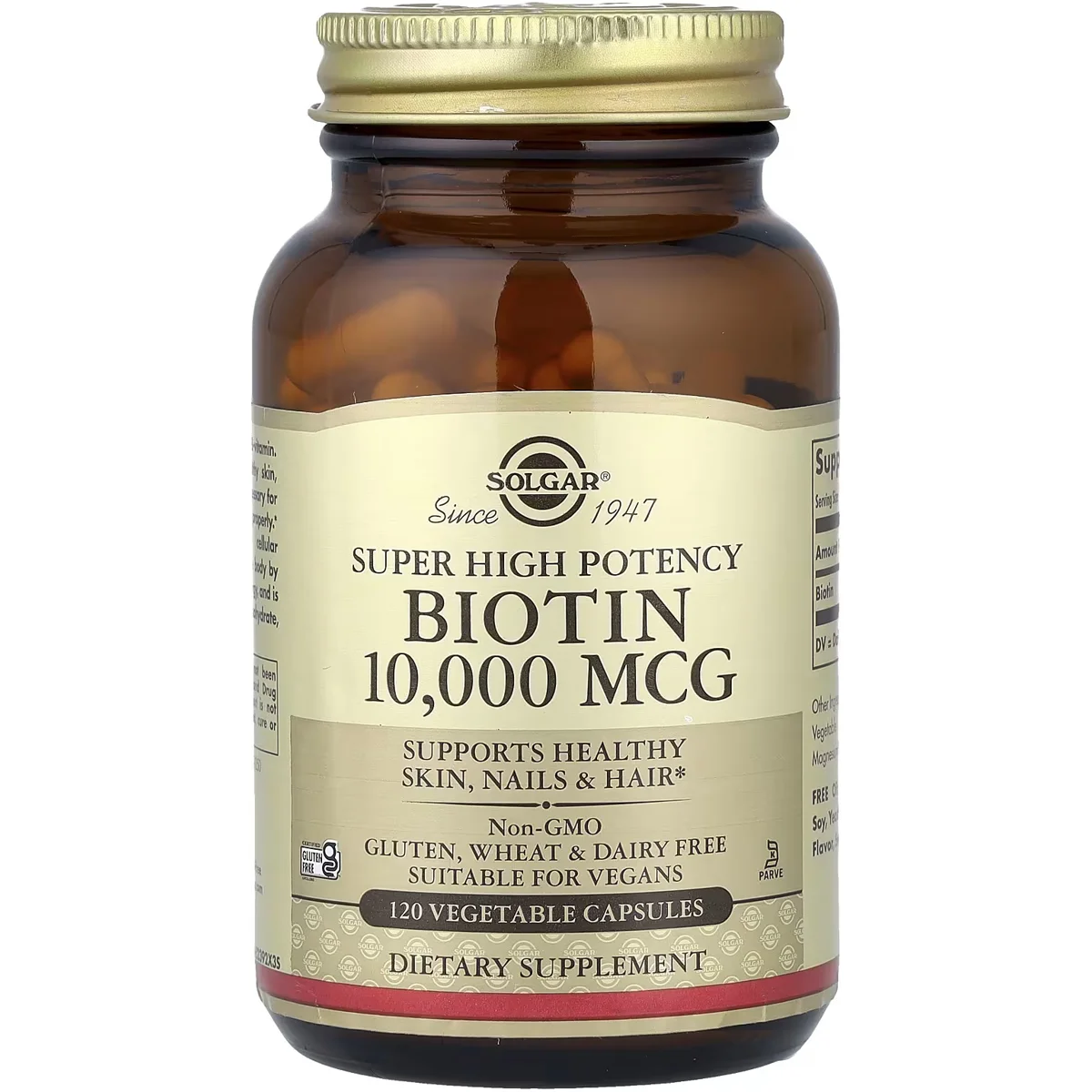 Solgar Biotin – 10,000mcg, 120 Veg Capsules