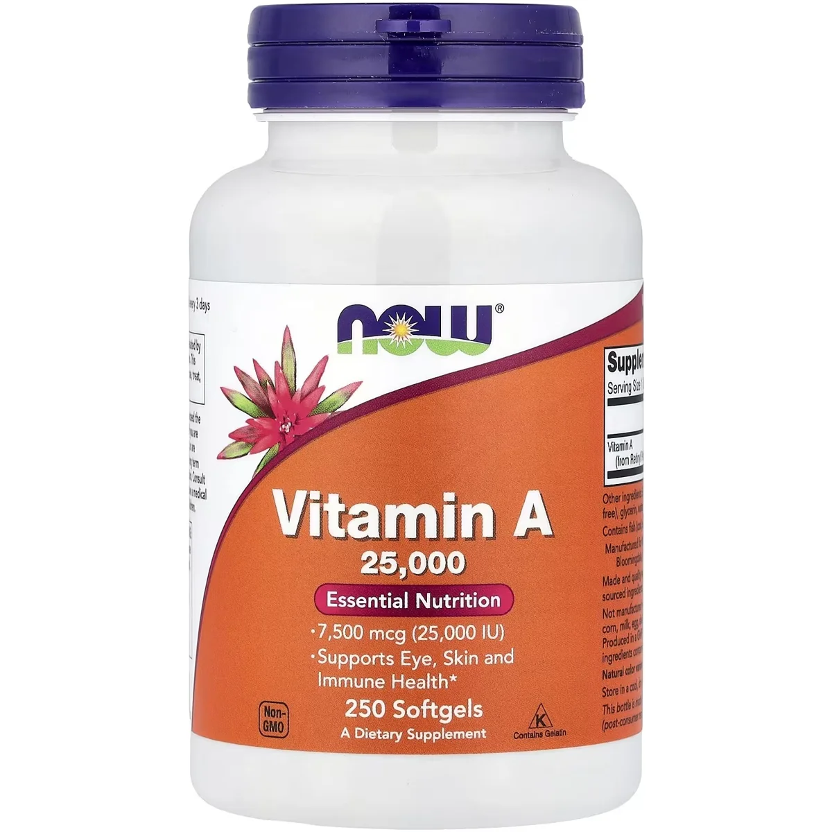 NOW Foods Vitamin A – 25,000IU, 250 Softgels