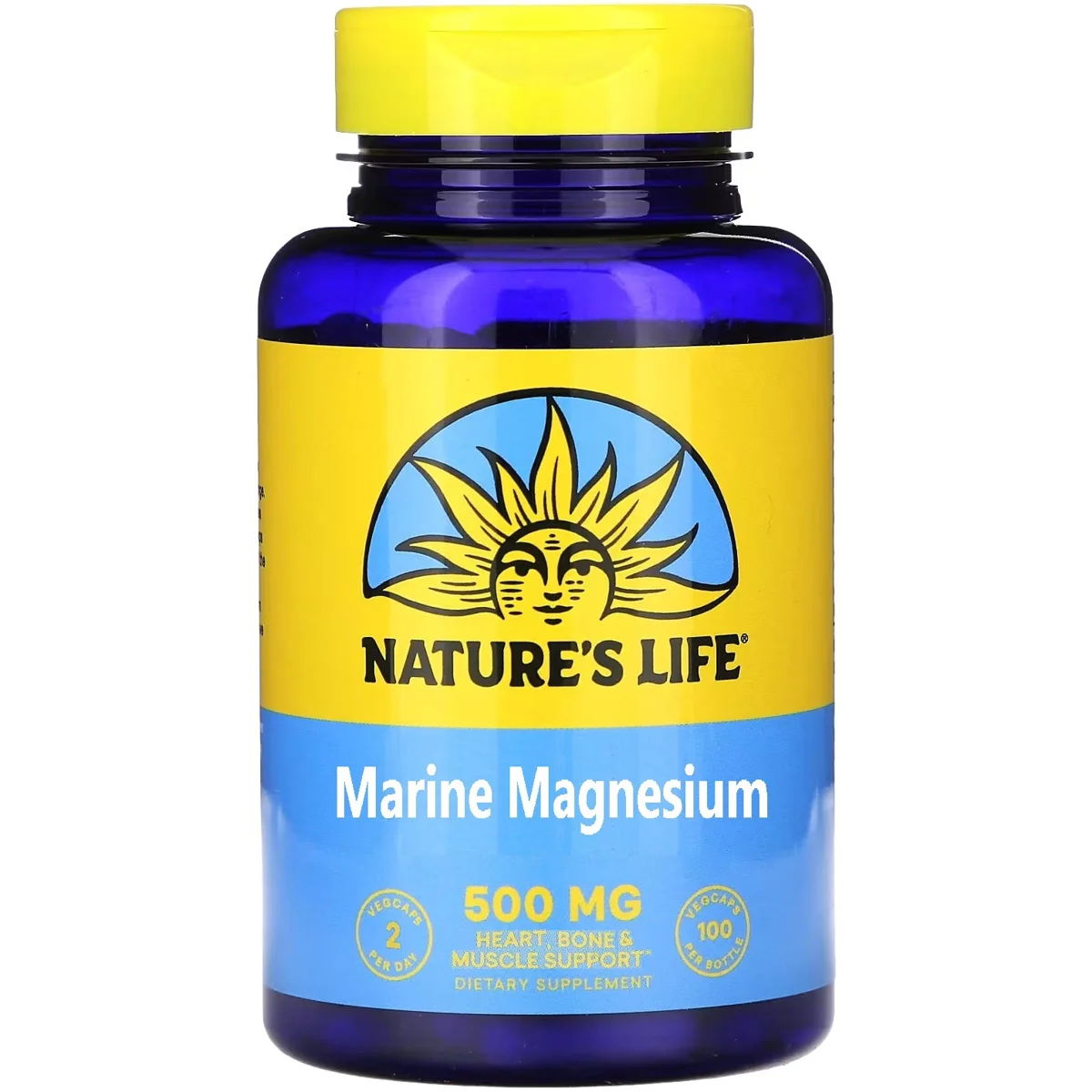 Nature's Life Marine Magnesium – 500mg, 100 Capsules